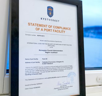 PARAT Halvorsens havneanlegg godkjent av Norsk Kystverk