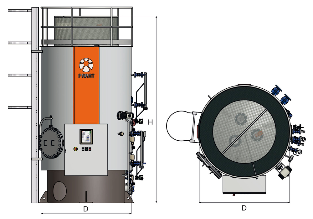 PARAT High Voltage Electrode boiler for Steam and Hot water, POWER to HEAT